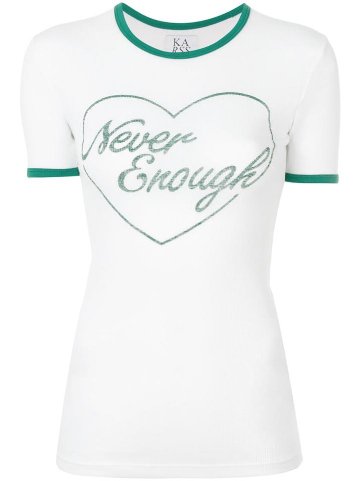 Zoe Karssen - 'never Enough' Print T-shirt - Women - Cotton/modal - S, White, Cotton/modal