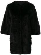 Liska Ribbed Coat - Black