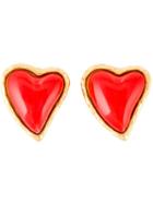 Christian Lacroix Vintage Stone Heart Earrings