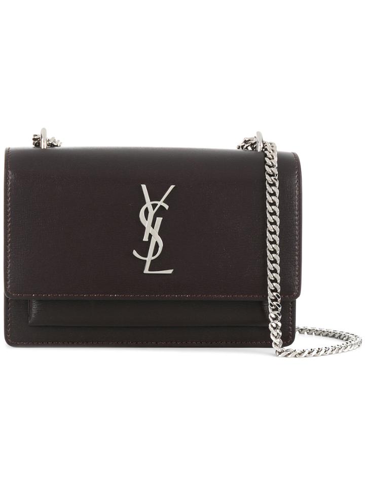 Saint Laurent Sunset Chain Wallet - Brown