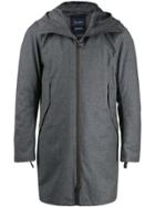 Herno Hooded Zip-up Padded Coat - Grey