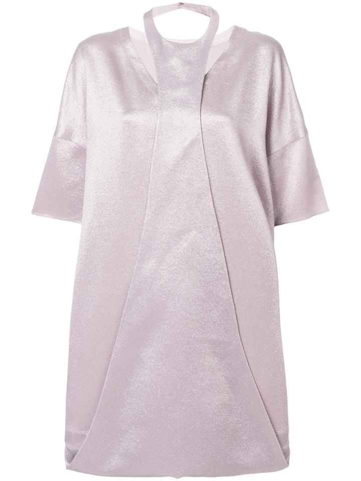 Valentino Folded Detail Dress - Pink & Purple