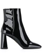 Prada Vernice Ankle Boots - Black