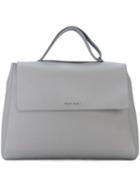 Orciani Flap Closure Tote Bag, Women's, Grey, Leather