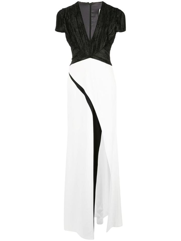 Galvan Two-tone Cut-out Long Dress - White