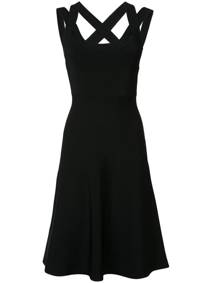 T By Alexander Wang Cross-back Skater Dress, Women's, Size: Small, Black, Nylon/spandex/elastane/viscose