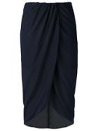 Egrey High Waisted Midi Skirt, Women's, Size: 34, Blue, Silk