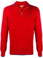 Kenzo Zip-up Tiger Patch Jumper - Red