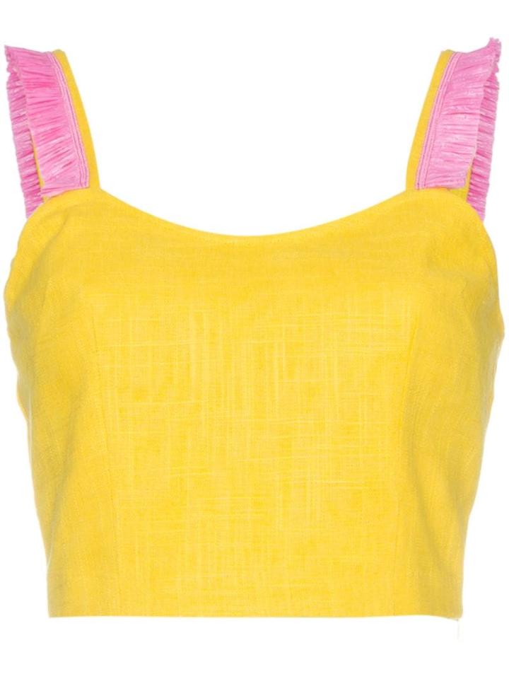 Staud Yellow Coco Linen Crop Top