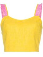 Staud Yellow Coco Linen Crop Top