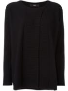 Steffen Schraut Wrap Detail Ribbed Jumper, Women's, Size: 34, Black, Cashmere