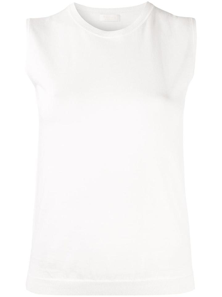 Ballsey Sleeveless Fine Knit Top - White