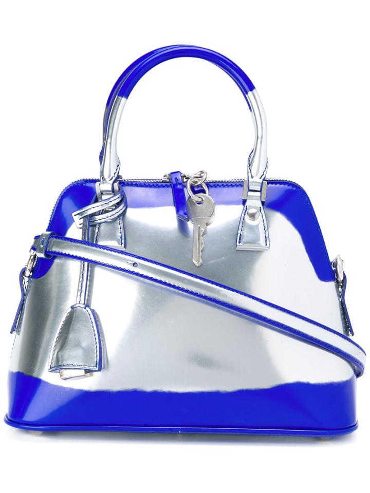 Maison Margiela Mini 5ac Tote, Women's, Grey, Calf Leather/sheep Skin/shearling/polyester