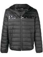Plein Sport Logo Print Puffer Jacket - Black