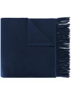 Ami Alexandre Mattiussi Plain Scarf, Men's, Blue, Virgin Wool