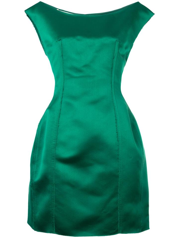 Marni Frayed Edge Tunic Dress - Green