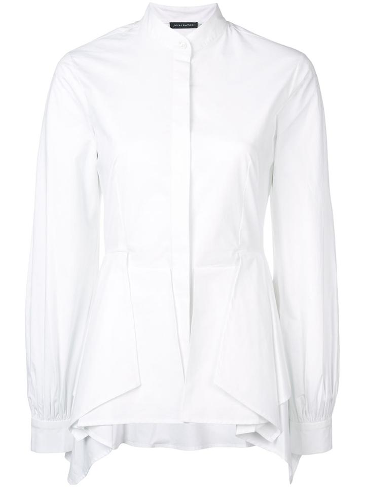 Josie Natori Ruffle Hem Shirt - White