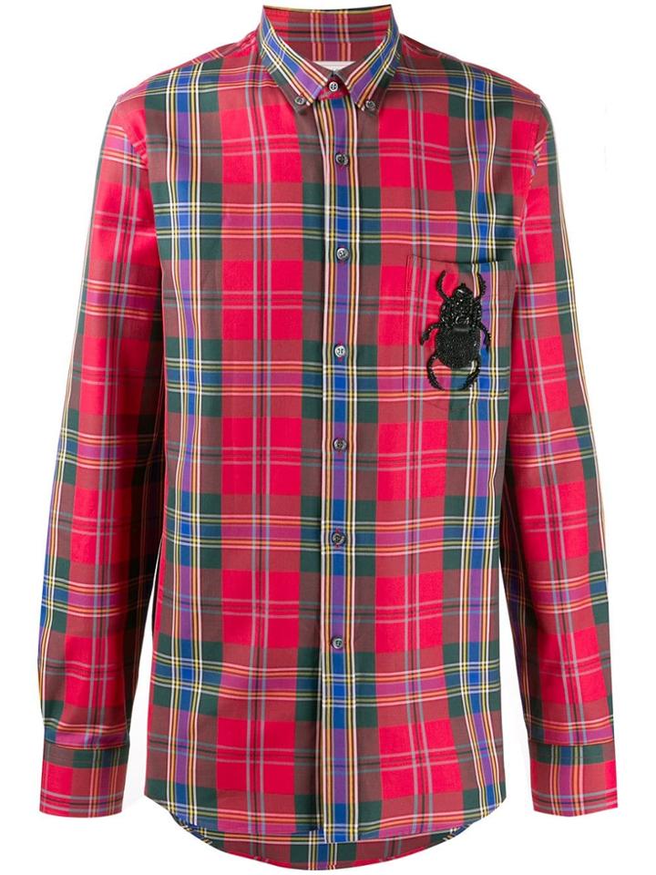 Alexander Mcqueen Chest Beetle Patch Plaid Shirt - 8140 Multicolor