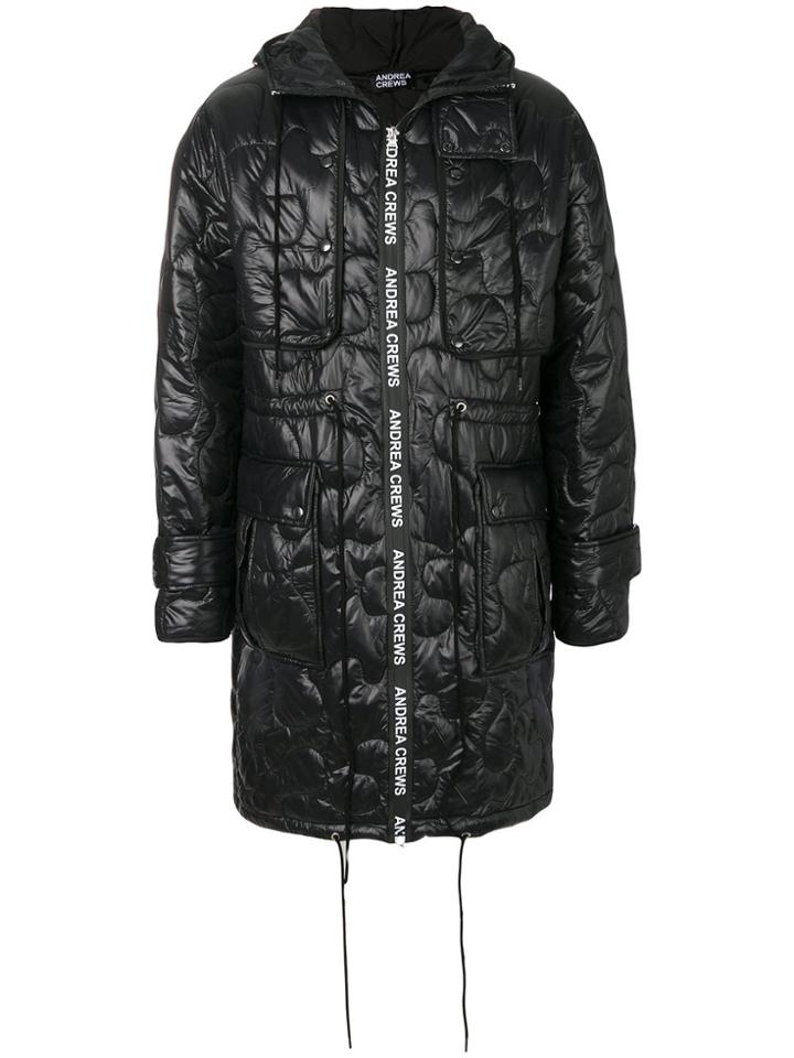 Andrea Crews Quilted Effect Coat - Black