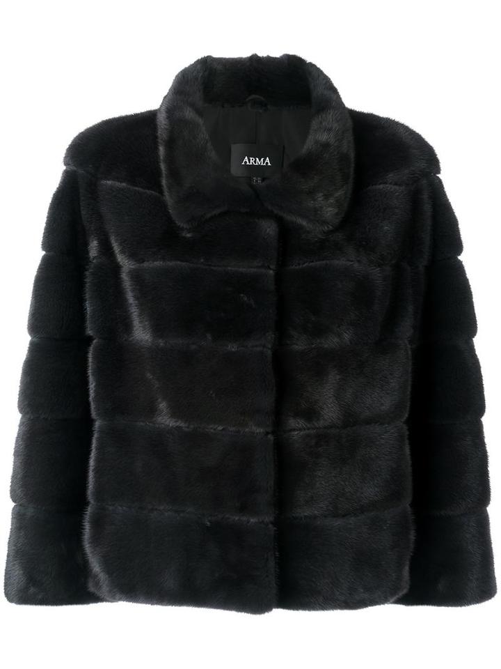 Arma Short Fur Jacket, Women's, Size: 36, Grey, Polyester/mink Fur