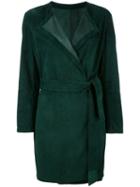 Etro Belted Coat, Women's, Size: 46, Green, Lamb Skin