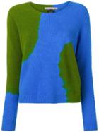 Suzusan Cashmere Two-tone Sweater - Blue