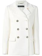 Versace Classic Peacoat, Size: 42, White, Wool/rayon/spandex/elastane
