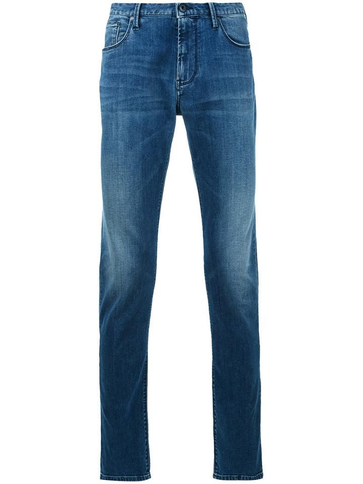 Armani Jeans - Straight Leg Jeans - Men - Cotton/elastolefin - 33, Blue, Cotton/elastolefin
