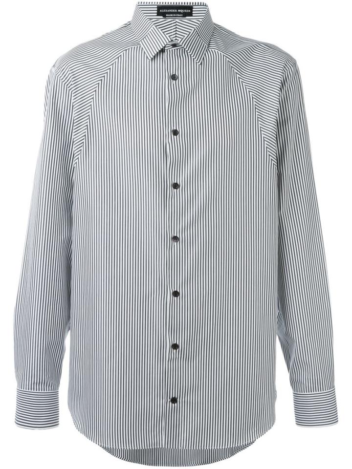 Alexander Mcqueen Striped Shirt, Men's, Size: 43, Grey, Cotton