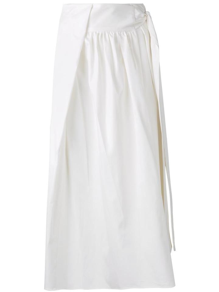 H Beauty & Youth Wide-legged Belted Cropped Trousers, Women's, Size: Medium, White, Cotton