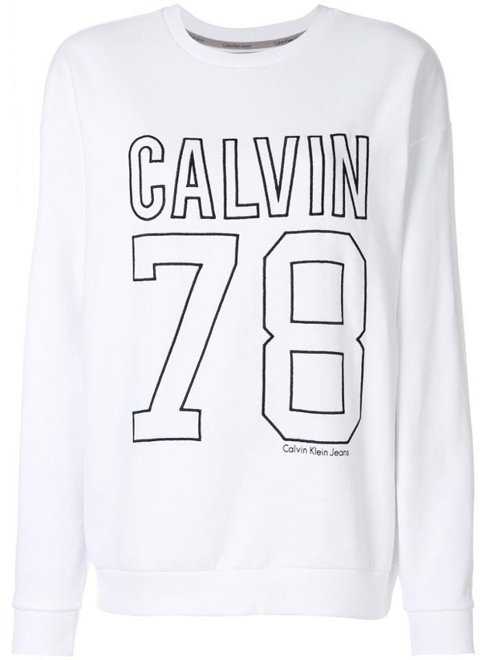 Calvin Klein Jeans Sports Logo Pullover - White