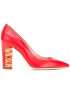 Moschino Logo Heel Pumps - Red