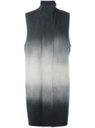 Rick Owens Long Sleeveless Coat, Men's, Size: 50, Grey, Cotton/viscose/cupro