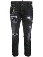 Dsquared2 Slouch Cropped Jeans - Black
