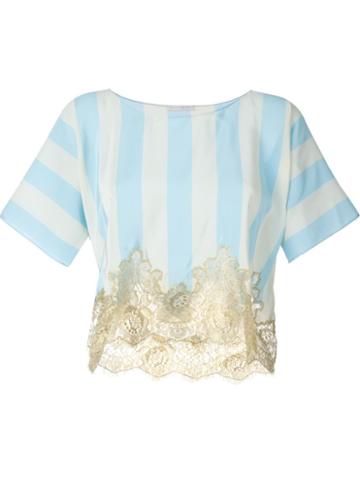 Rosamosario Lace Application Striped T-shirt
