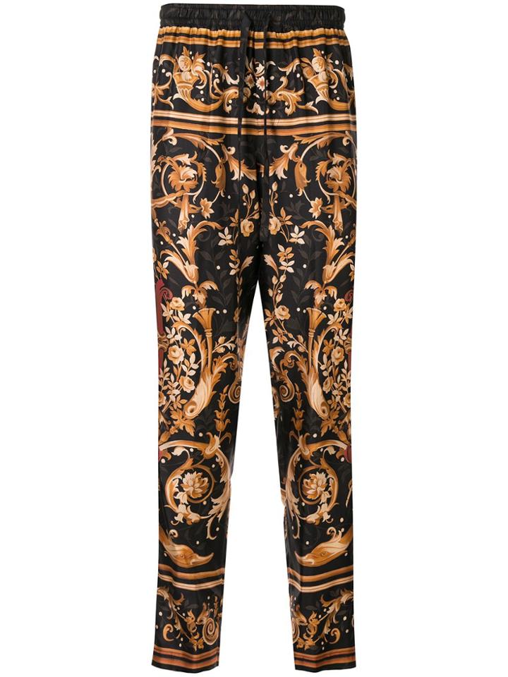 Dolce & Gabbana Graphic Print Trousers - Black