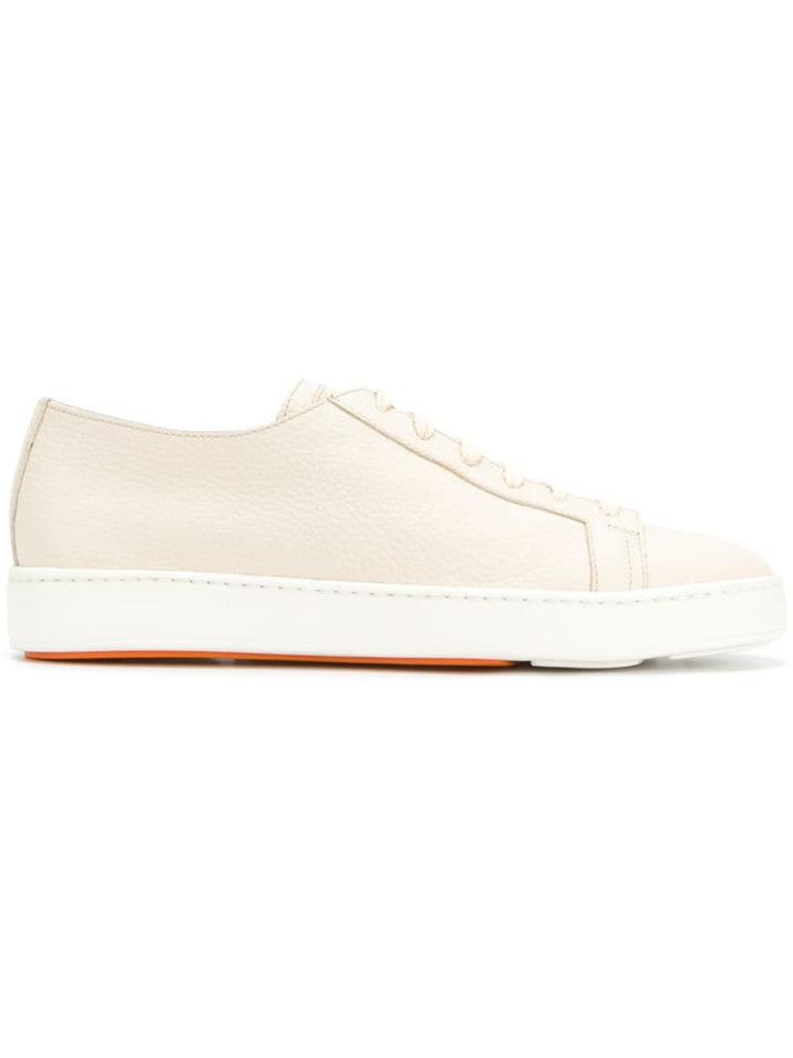 Santoni Denim Lace-up Sneakers - Neutrals