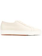 Santoni Denim Lace-up Sneakers - Neutrals