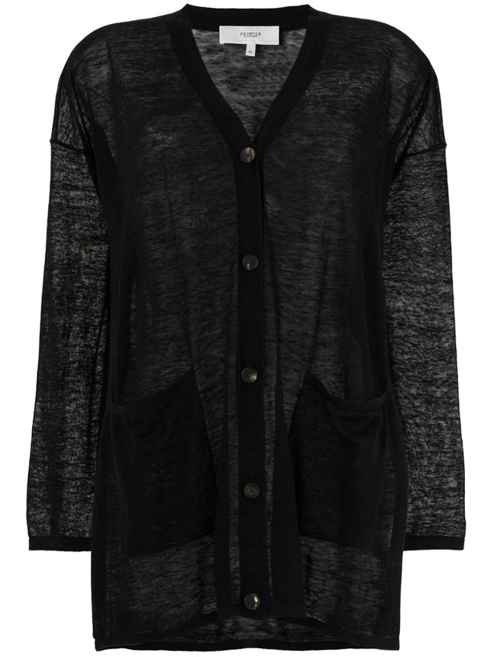 Pringle Of Scotland Sheer Longline Cardigan - Black
