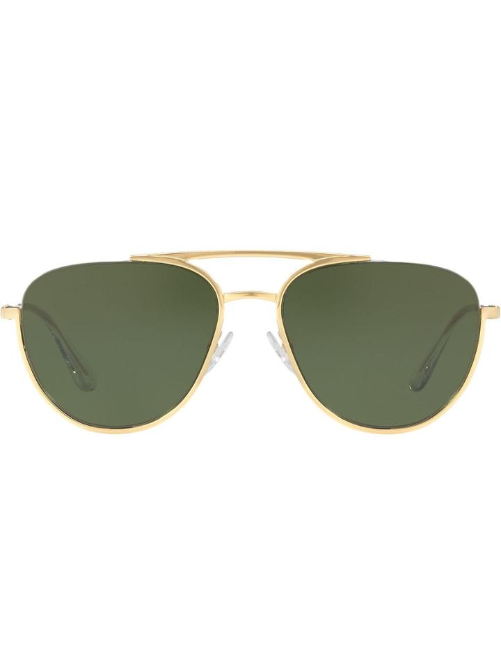 Prada Eyewear Tinted Aviator Sunglasses - Gold