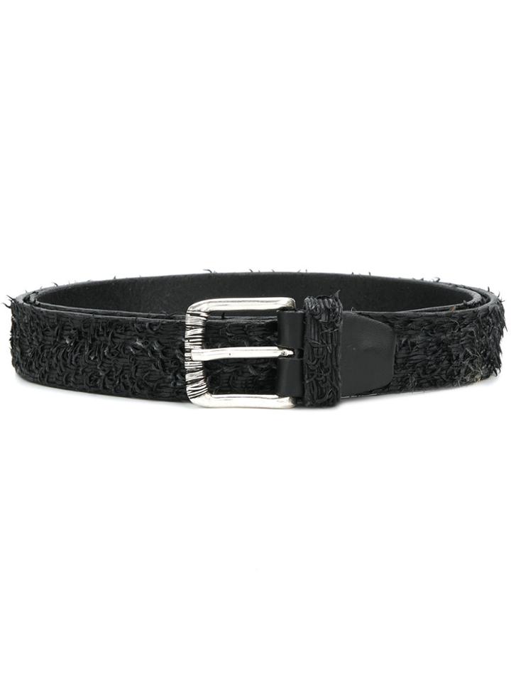 Italian Belts Distressed Finish Belt - Black