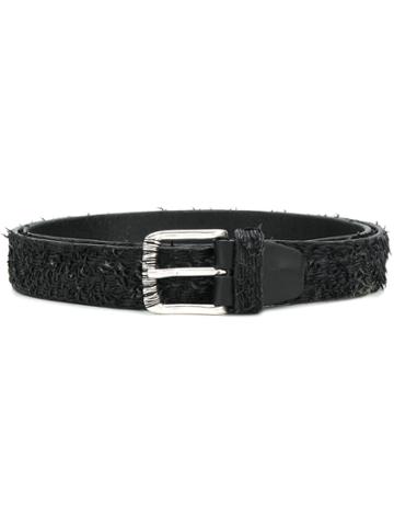 Italian Belts Distressed Finish Belt - Black