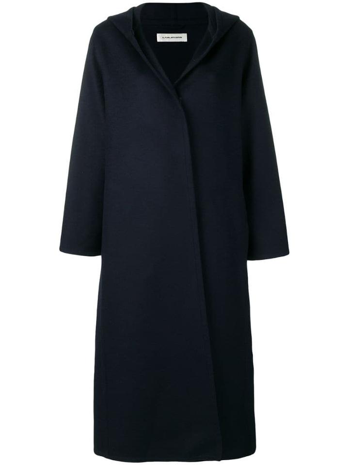 A Plan Application Hooded Oversized Coat - Blue