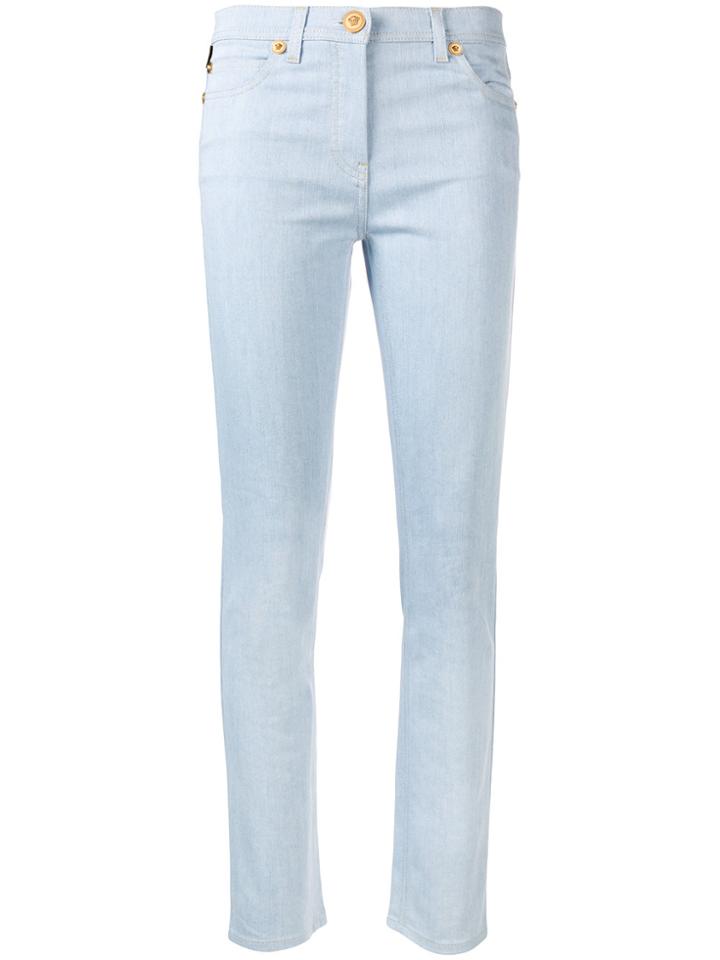 Versace Medusa Stud Skinny Jeans - Blue