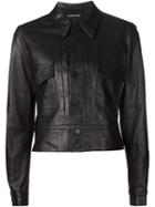 Alexandre Plokhov Cropped Leather Jacket, Women's, Size: 42, Black, Lamb Skin