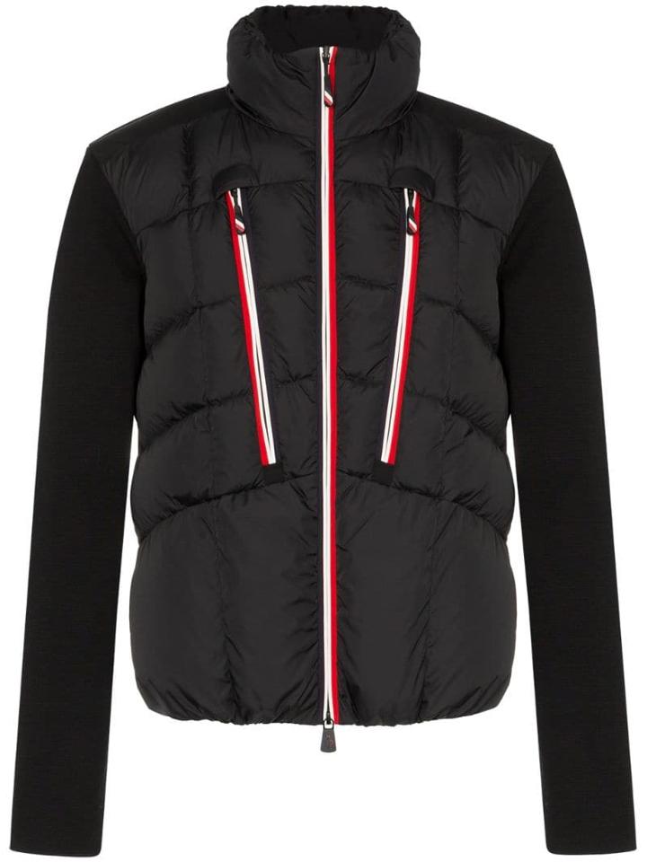Moncler Grenoble Knit Sleeve Padded Jacket - Black