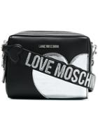 Love Moschino - Heart Patch Crossbody Bag - Women - Polyurethane - One Size, Black, Polyurethane