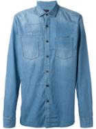 Lanvin Patch Detail Denim Shirt, Men's, Size: 39, Blue, Cotton
