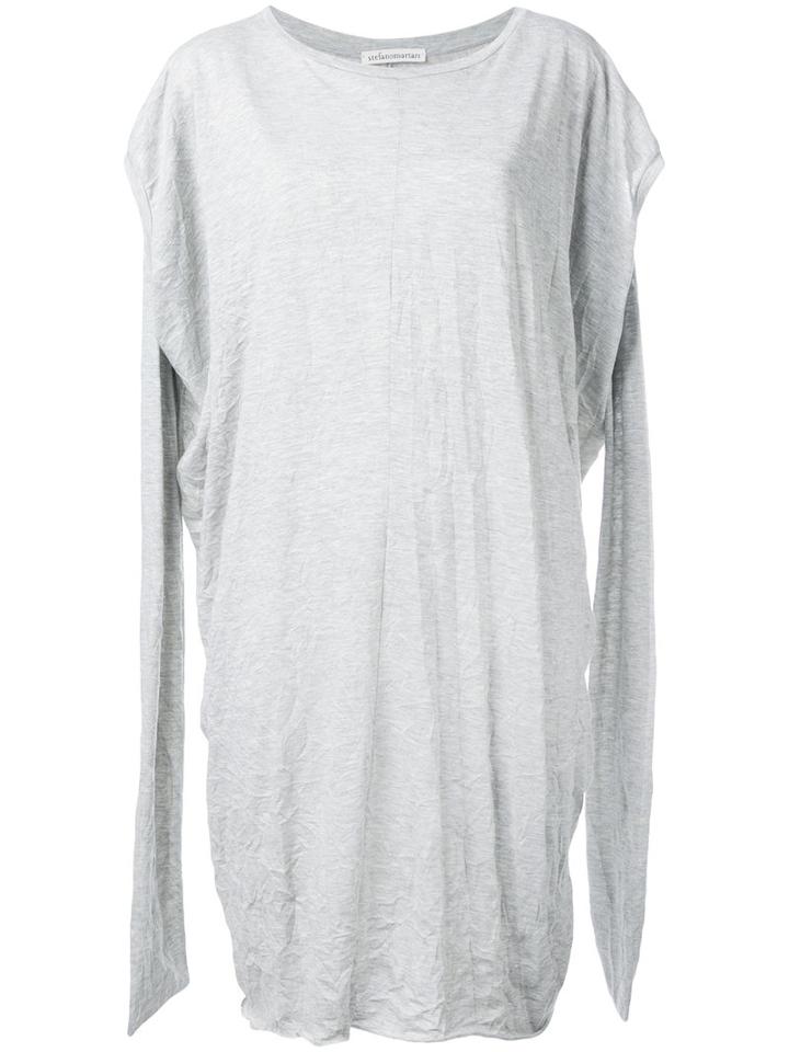 Stefano Mortari Slit Arms Jersey Dress, Women's, Size: 40, Grey, Cotton/polyester