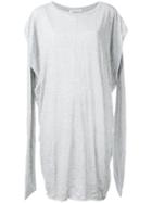 Stefano Mortari Slit Arms Jersey Dress, Women's, Size: 40, Grey, Cotton/polyester